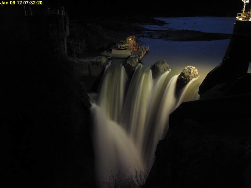 Elwha dam in dark