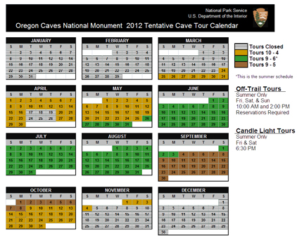 2012 Cave Tour Schedule