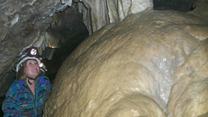 Although the tour is an adventure, you have time to stop and enjoy the calcite formations.