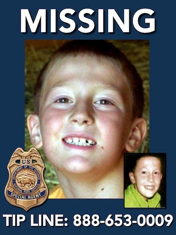 Missing person Samuel Boehlke was last seen October 14, 2006 in Crater Lake National Park. He was 8 years old at the time he went missing. NPS image.
