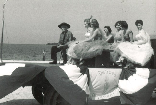 The 1957 “De Soto Queens” on the grandstand at the Hernando de Soto Historical Society’s annual De Soto Celebration