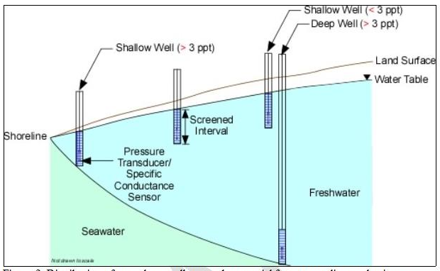 Figure 2: Distribution of near shore wells to study potential forest mortality mechanisms.