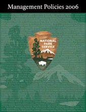 NPS Management Policies cover with the NPS arrowhead logo on a green background