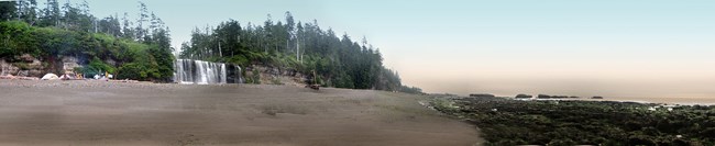 A campground on the beach at Pacific Rim National Park, Canada.
