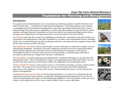 Foundation for Planning and Management