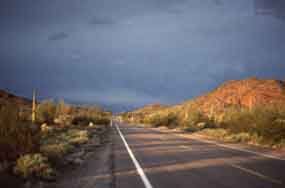 Hwy 85 runs south through the monument