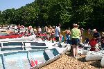 crowd at river