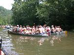 Crowd on river