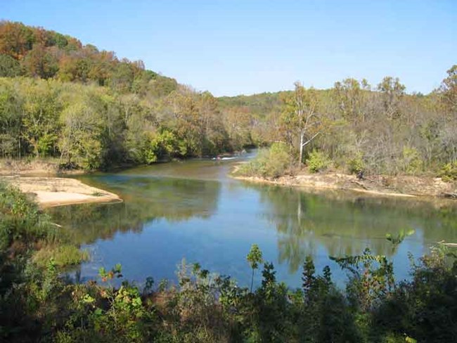 View of junction of the Jacks Fork and Current Rivers at Two Rivers