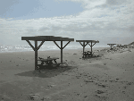 Picnic shelters at Malaquite Campground