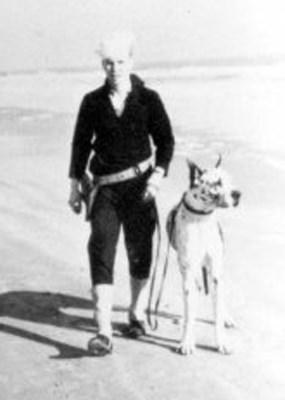Coast Guard enlisted man patrolling the beaches of Padre Island during the Second World War