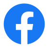 Facebook Logo. A white lowercase letter f within a blue circle.