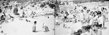 Composite photograph of Japanese American children at Antelope Springs