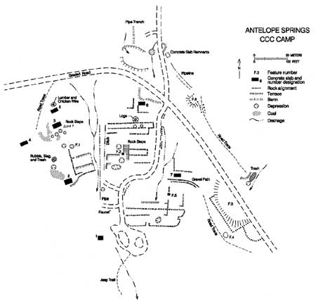 Sketch map of the Antelope Springs CCC Camp