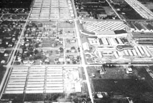 Oblique aerial view of the Puyallup Assembly Center