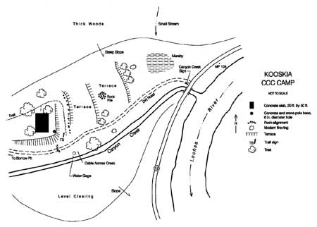 Sketch map of the Kooskia Work Camp