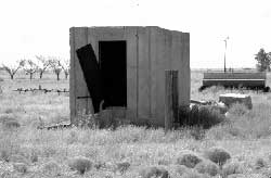 Small concrete building at the Lordsburg Internment Camp