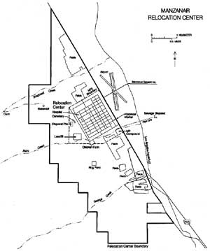 map of Manzanar Relocation Center