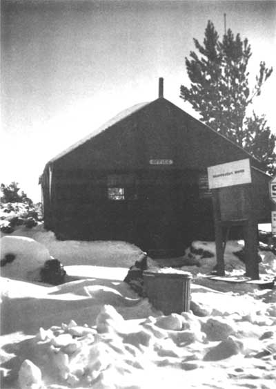 Monument office in winter, ca. 1950