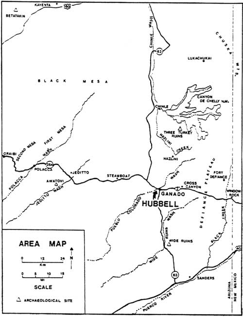 vicinity map of Hubbell Trading Post