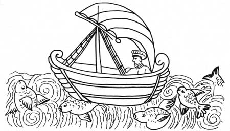 sketch of boat