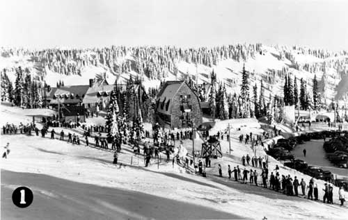 Skiers at Paradise in 1941