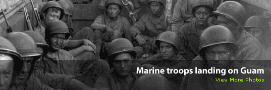 Marine troops landing on Guam