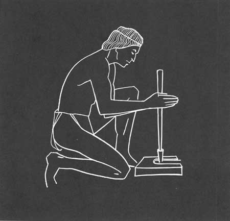 sketch of Native American making a pipe