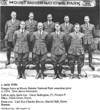 Rangers at Mount Rainier NP, early 1930s