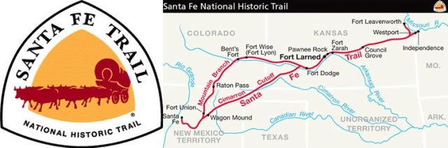 Santa Fe National Trail logo and map