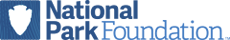 National Park Foundation logo, blue with arrowhead silhouette