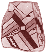Painted ceremonial sandstone slab from Pecos
