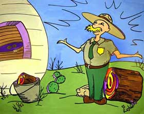 illustration of park ranger and