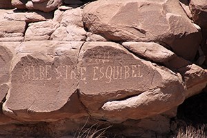Rockface with Spanish inscription, including the name Esquibel