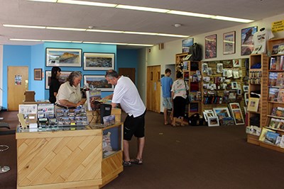 Staff helps visitors at the Painted Desert Visitor Center