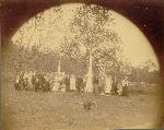 Ceremony at battlefield monuments, circa 1880