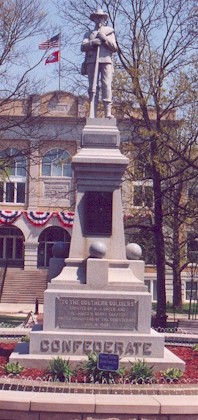 Confederate monument in the Bentonville town square.  Federal soldiers camped here just prior to the Battle of Bentonville.