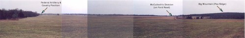 Panorama view of the Foster/Sturdy Farm portion of the Leetown Battlefield