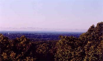 View from the West Overlook showing Fayetteville, Arkansas in the distance.