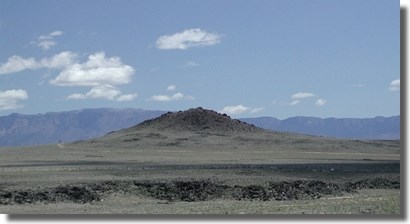 landscape of volcano with blue sky