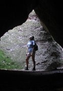 Looking up through one of many openings in the Bear Gulch Cave