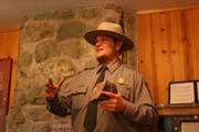 Park Ranger giving a geology program