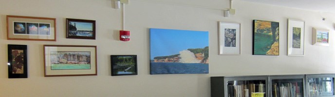 A portion of the art display at park headquarters.