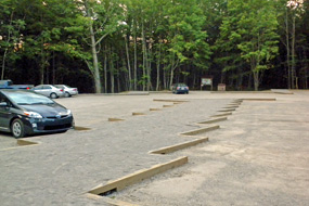 Chapel-Mosquito parking lot after improvements completed.