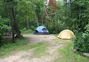 A campsite at Hurricane River Campground.