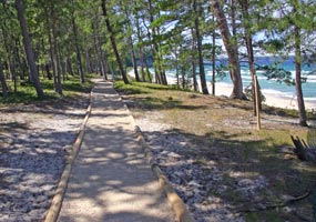 This trail is on the bluff above Miners Beach along Lake Superior.