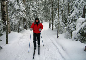 Cross Country Skier on the Munising Ski Trails.