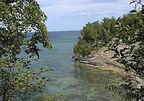This cove is nestled in the cliffs along Grand Island in Lake Superior.