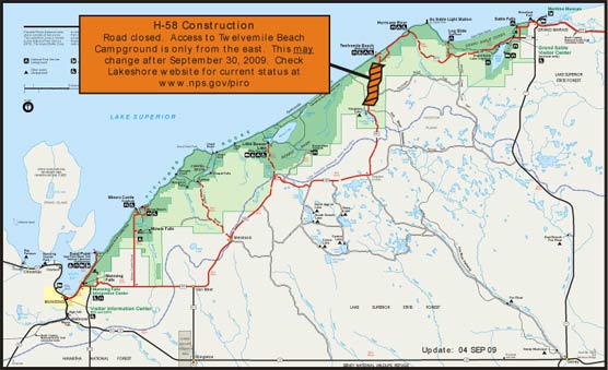 Construction on Alger County Road H-58 will cause delays and closures in 2009 and 2010.