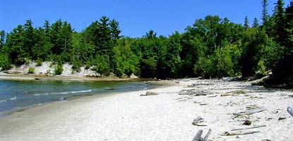 Mosquito River empties into Lake Superior at this pristine beach.